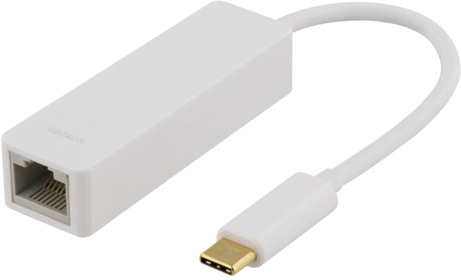 Adapteriai DELTACO 1xRJ45, 1xUSB 3.1, baltas/ USBC-GIGA1