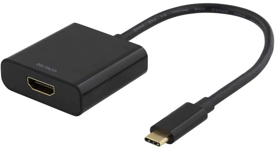 Adapteris DELTACO USB-C į HDMI, 4096x2160 30Hz, juodas / USBC-HDMI8