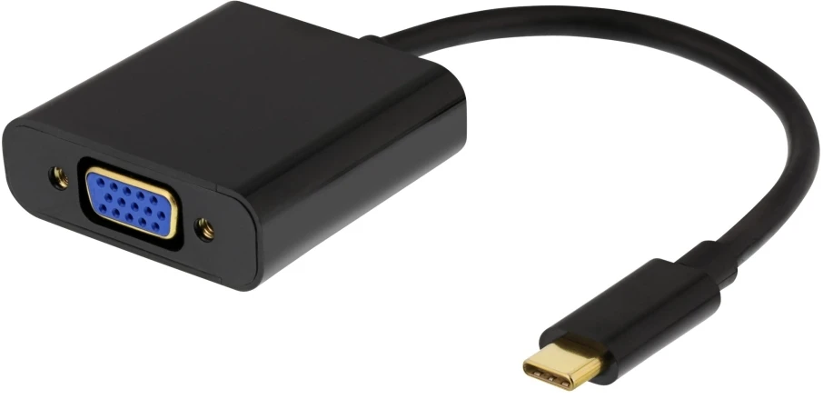 DELTACO USB 3.1 to VGA adapteris su audio, USB type C - VGA , 1080p in 60Hz, juodas / USBC-VGA6