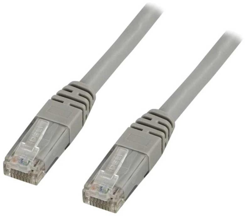 DELTACO U / UTP Cat5e patch kabelis 1m, 100MHz, Delta-certified, pilkas / 1-TP