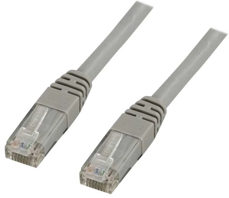 DELTACO U / UTP Cat5e jungiamasis kabelis 2m, 100MHz, Delta sertifikuotas, pilkas / 2-TP