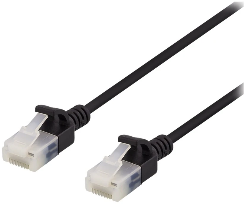 Kabelis DELTACO cat6a, 3.5mm, 5m, juodas / UUTP-1067