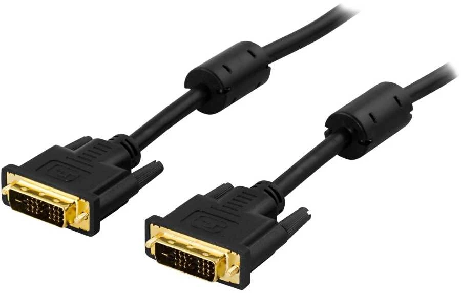 DELTACO DVI Single Link kabelis, DVI-D 18 + 1 kontaktas, 1m juodas / VE011-AA