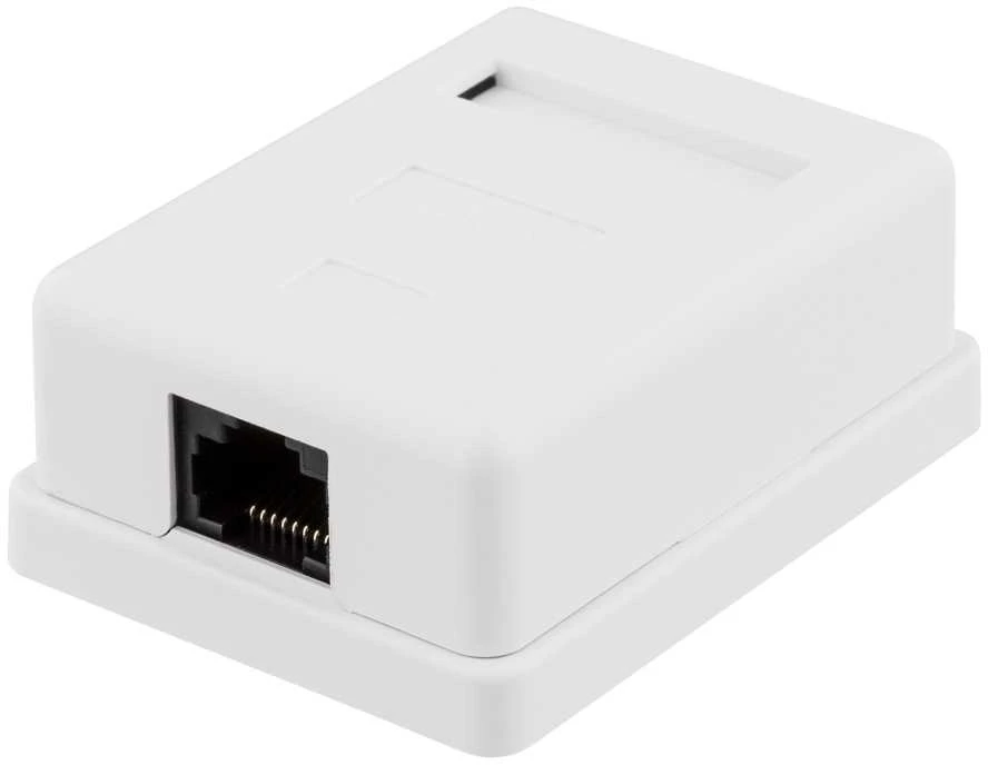 Neapsaugotas tinklo lizdas, UTP 1xRJ45, Cat6 DELTACO baltas / VR-217