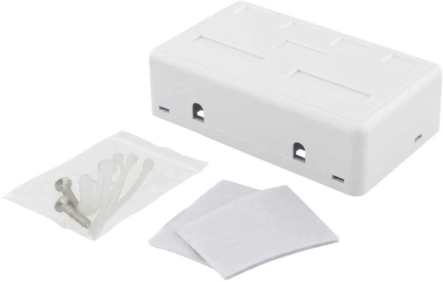 DELTACO Keystone virštinkinė dėžutė, 4 Ports, Balta / VR-224