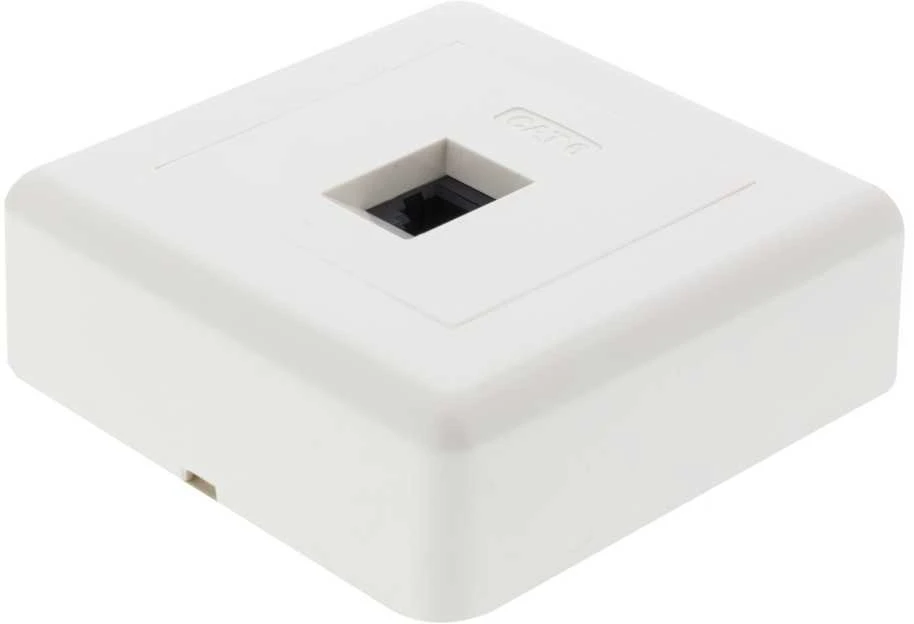 DELTACO sieninis lizdas UTP 1xRJ45, Cat6 baltas, virštinkinis / VR-33