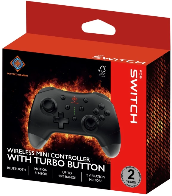 Belaidis mini valdymo pultelis DELTACO GAMING, skirtas „Switch“ / asmeniniam kompiuteriui / mobiliajam telefonui / „Tesla“ / GAM-183 / 4222357