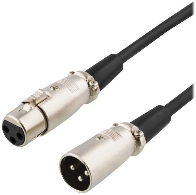 XLR Audio kabelis DELTACO 3 pin ha - 3 pin ho, 7m juodas / XLR-1070