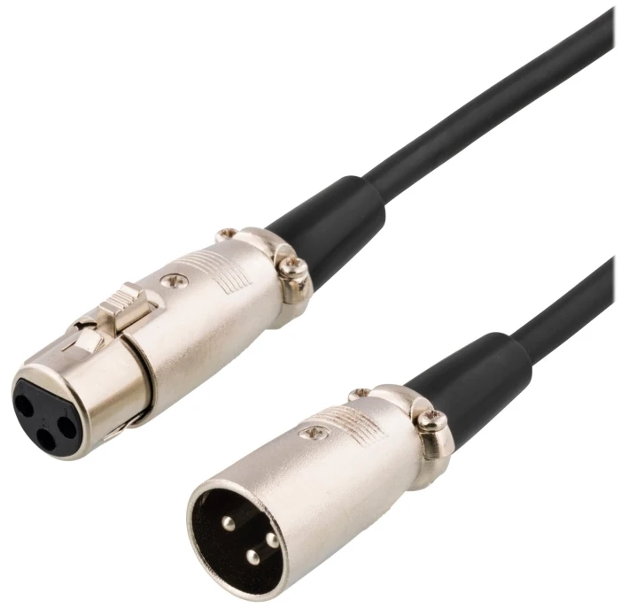 Deltaco XLR-1200, XLR, kištukas, XLR, lizdas, 20 m, juodas