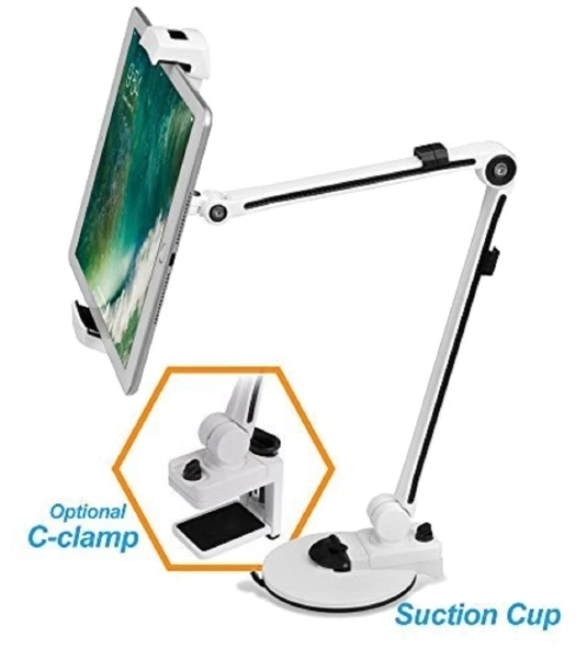 2 in 1 plančetinių kompiuterių ir telefonų stovas, 4 "-12", "C-Clamp", 360 laipsnių sukimas DELTACOIMP juoda / ARM-252