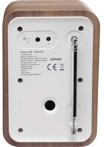 DNV Denver DAB-48WHITE Asmeniškas Skaitmeninis Balta, Medis