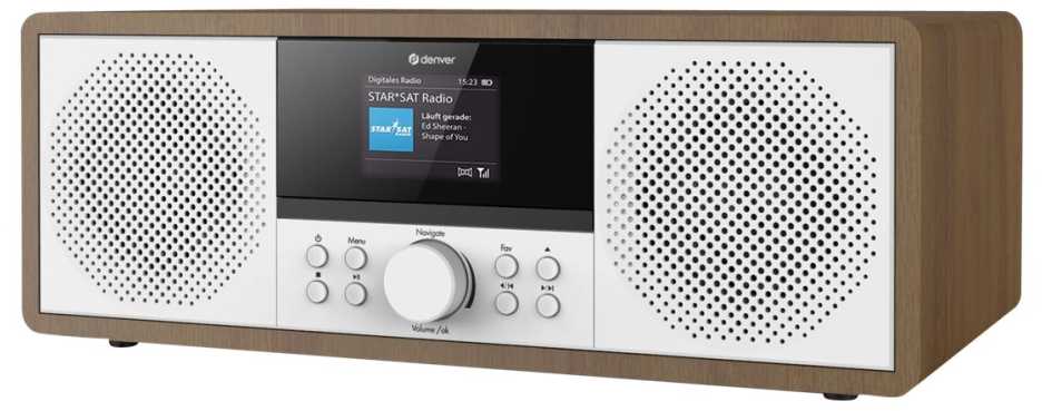 Muzikinis centras stereo Denver MIR-270DW su radiem internetowym dark wood