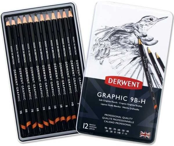 Linex Derwent Graphic pieštukų asortimentas, 12 rašiklių