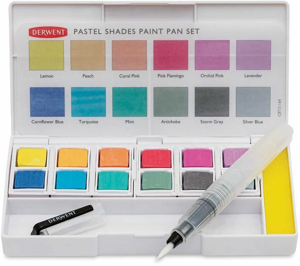 Derwent - Pastelinių atspalvių dažų padėklų rinkinys