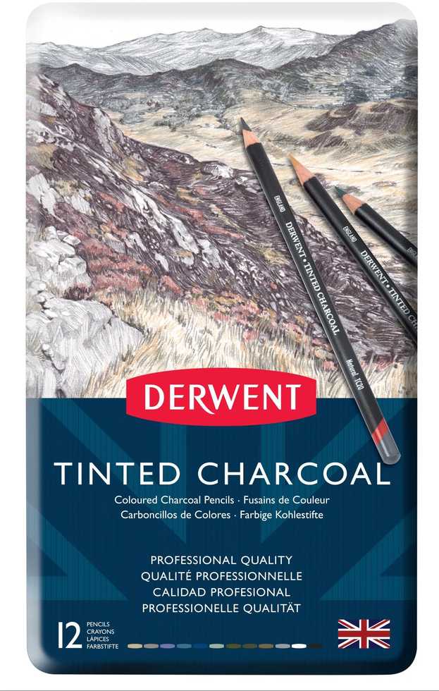 Artequipment Derwent Tinted Charcoal pencil 12stk tin