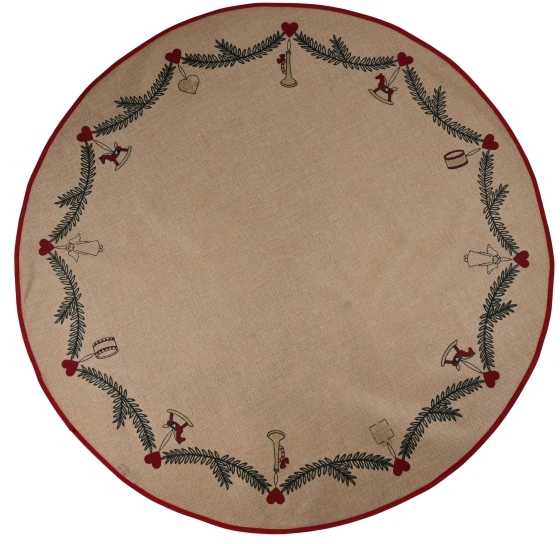 Kalėdinė dekoracija CHRISTMAS_TO Kilimėlis po eglute Det Gamle Apotek, skersmuo 100 cm, klasikinės šventės, ruda