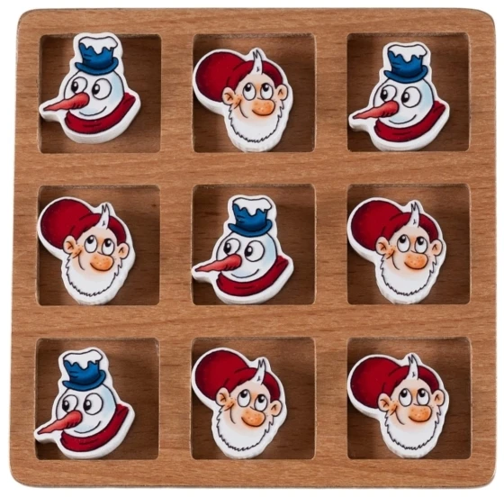 Kontext Det Gamle Apotek Tic Tac Toe, H 11.9 cm, W 11.9 cm, D 1.5 cm, 1/box, Natural, Julius (16001737)