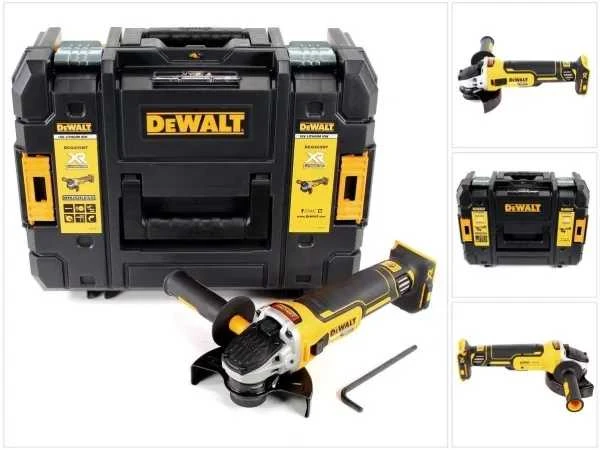 Kampinis šlifuoklis  DEWALT DCG405N be akumuliatoriaus ir kroviklio