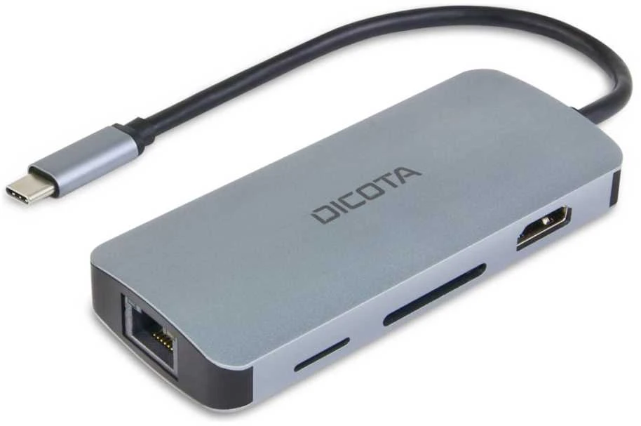 Dicota USB-C 8-in-1 adapteris su RJ45 ir HDMI
