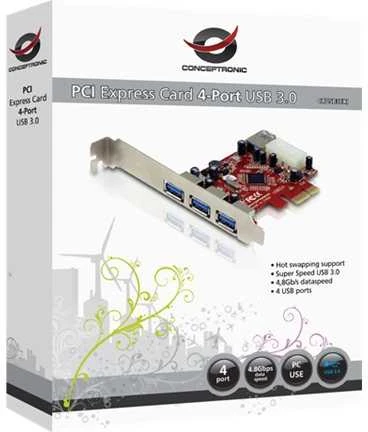 „Conceptronic PCIe x1“ valdiklis – 4x USB 3.0 (C4USB3EXI)