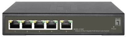 Šakotuvas Level One Carruzzo LevelOne GES-2105P tinklo komutatorius Valdomas L2 Gigabit Ethernet (10/100/1000) Maitinimas per Eternetą (PoE) Juoda