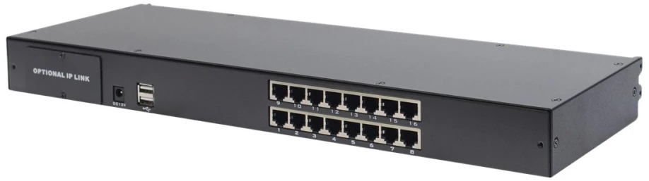 Klaviatūra Digitus Konsolė modułowa TFT 19'', 16-portowy przełącznik KVM Cat. 5 US (DS-72211-5US)