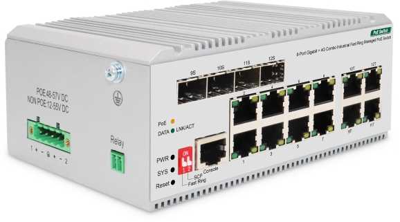 Šakotuvas Digitus DN-651139 tinklo komutatorius Valdomas L2 Gigabit Ethernet (10/100/1000) Pilka
