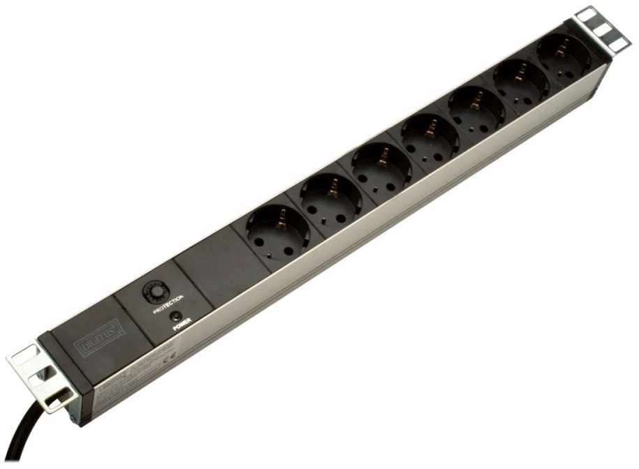 Assmann Electronic DIGITUS 19inch Outlet stripe 7x su ir apsauga nuo perkrovos juodas