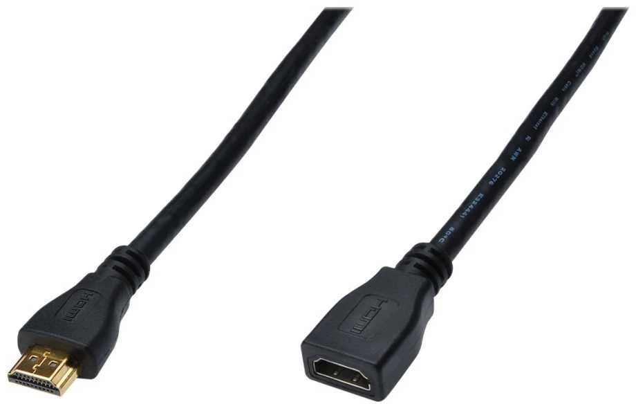 Assmann Electronic ASSMANN HDMI High Speed ilgintuvas A tipas M/F 3.0m su Ethernet Ultra HD 24p auksinis bl