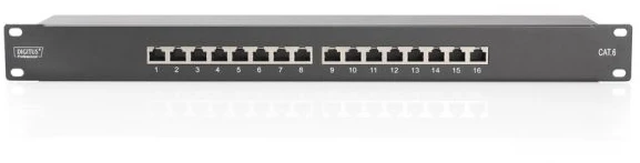 Digitus CAT 6, E klasės pataisų pultas, IEEE 802.3af, IEEE 802.3at, RJ-45, auksinis, 26/22, 30 N, tvirtinimas prie stovo