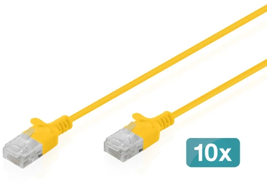 Digitus Patchcord Slim Cat.6 U/UTP LSZH 2m geltona 10 vnt. (DK-1618-020S-Y-10)