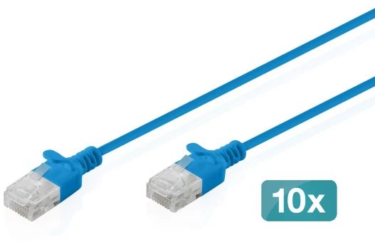 Digitus Patchcord Slim Cat.6 U/UTP LSZH 5m mėlyna 10 vnt. (DK-1618-050S-B-10)