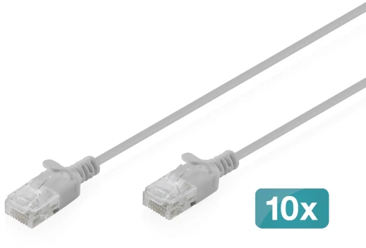 Digitus Patchcord Slim Cat.6 U/UTP LSZH 5m pilka 10 vnt. (DK-1618-050S-10)