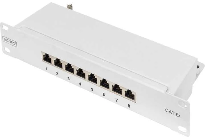 DIGITUS CAT 6A, E klasės komutacinė panelė, ekranuota, juoda