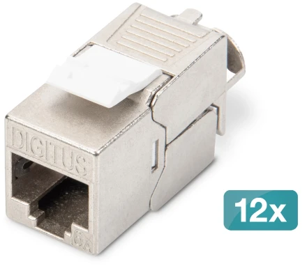 „Digitus Modulis CAT 6A Keystone“ ekranuota, be įrankių montuojama jungtis - 12 vnt.