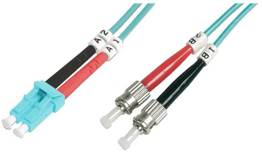 „Digitus DIGITUS“ šviesolaidinis kabelis, 2 x ST – LC dvipusis, OM3, 3,0 m, 2 x ST kištukas – 2 x LC kištukas, daugiamodis, „DupelxCable“ (DK-2531-03 / 3)