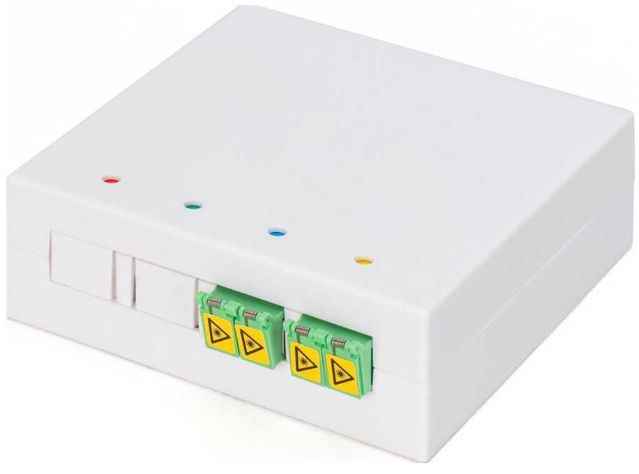 Digitus DIGITUS FTTH Gehäuse, 2 x LC/APC DX Kupplung mit Shutter