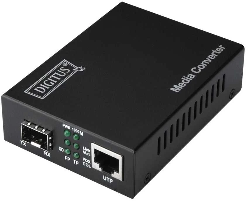 Digitus Skaitmenas | Gigabito eterneto medijos keitiklis, SFP SFP atviras lizdas, be SFP modulio | DN-82130 | SFP | 10/100/1000 Mbps prievadas