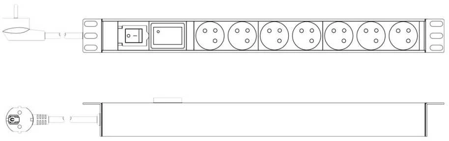 DIGITUS PDU 1U 7xCEE7/5 FR-Ausgnge 230V/16A juodas