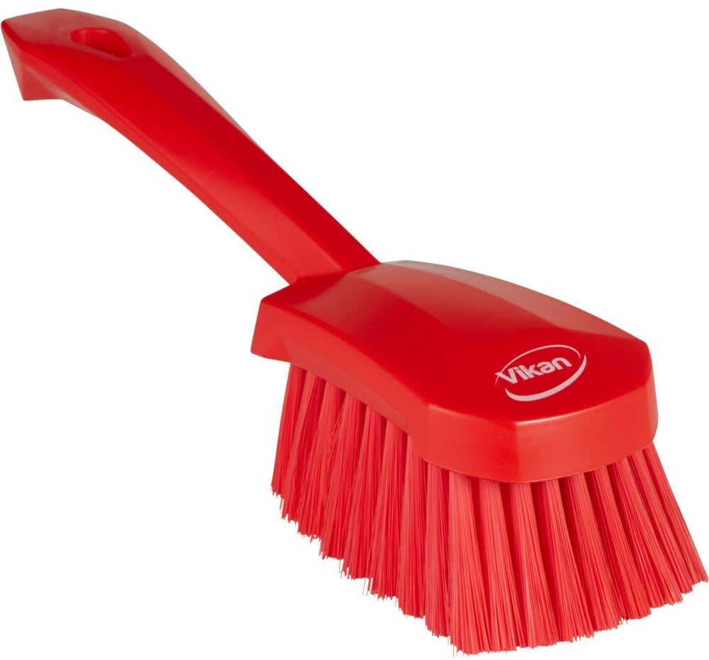 Vikan Dishwashing brush, , 27cm, red, polyester/PP/stainless steel, w/short handle, soft (41984)