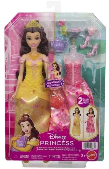 Mattel Lėlė Disney princesė Bella su istorija 2in1