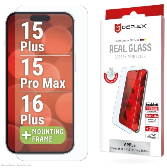 DISPLEX Real Glass iPhone 15 Plus/15 Pro Max/16 Plus