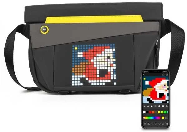 Divoom Pixoo Sling Bag V Premium Laikapstākļu izturīga soma ar Led Pixel Art Displeju & App vadību Melna
