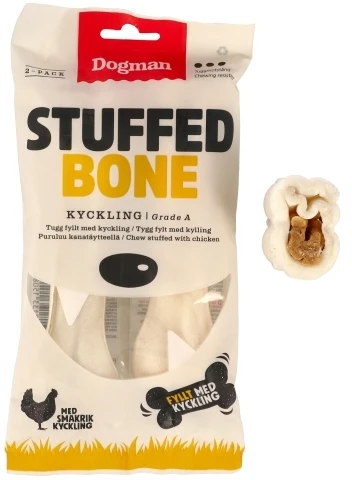 Dogman vištiena stuffed bone 2-p M