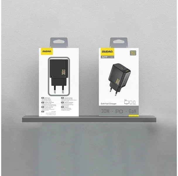 Dudao A27PEU adapteris 30 W GaN 1xUSB-C juodas
