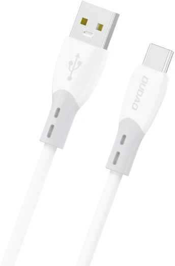 Dudao L25ST 5 A USB-A - USB-C laidas su minkštu silikoniniu apvadu 1 m - Baltas
