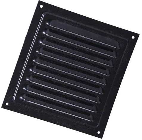 Duka Ventilation Venetianiškos žaliuzės su tinkleliu nuo vabzdžių 200x200 mm, juodos, MVM