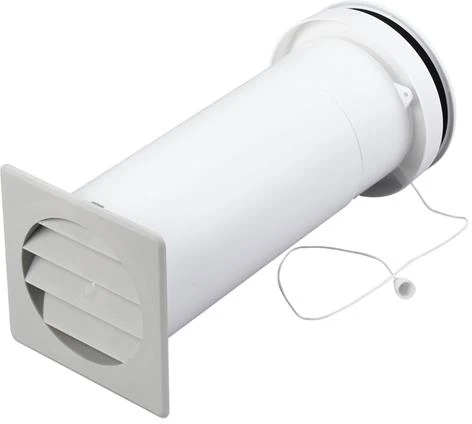 Duka Ventilation Teleskopinis vožtuvas su virvele, baltas/pilkas