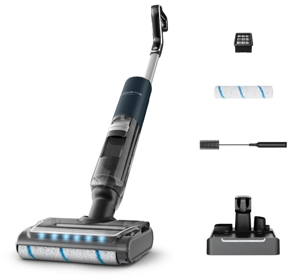Dulkių siurblys Rowenta X-Clean 7 GZ5735E0, lazdelinis siurblys, be maišelio, juodas, chromuotas, 0,5 l, stačiakampis, sausam ir šlapiam valymui