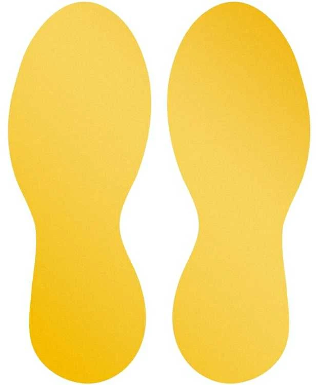 Durable Patvarus grindų žymėjimas „Pėdoms“ 90 mm x 240 mm x 0,2 mm nuimamas geltonas 5 poros